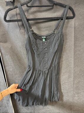 wild fable Black Sleeveless Button-Front romper